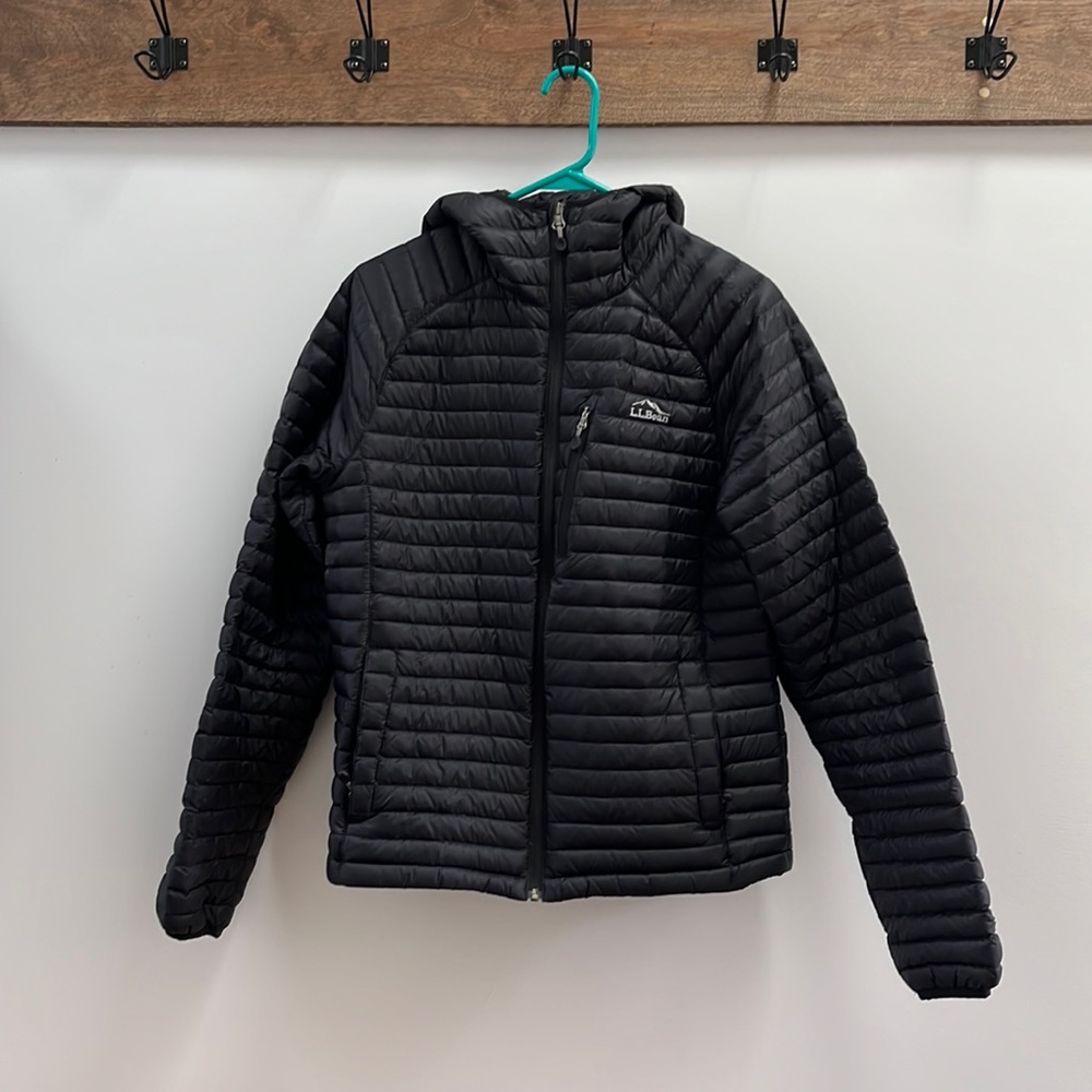 LLBean water repellant down packable jacket, size small